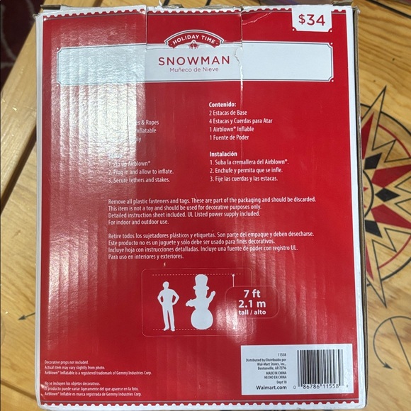 EUC Snowman Inflatable Lit - Picture 8 of 9